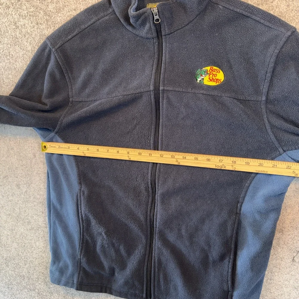 Bass Pro Shops Full-Zip Fleece Jacket Medium Blue Two-Tone Polyester